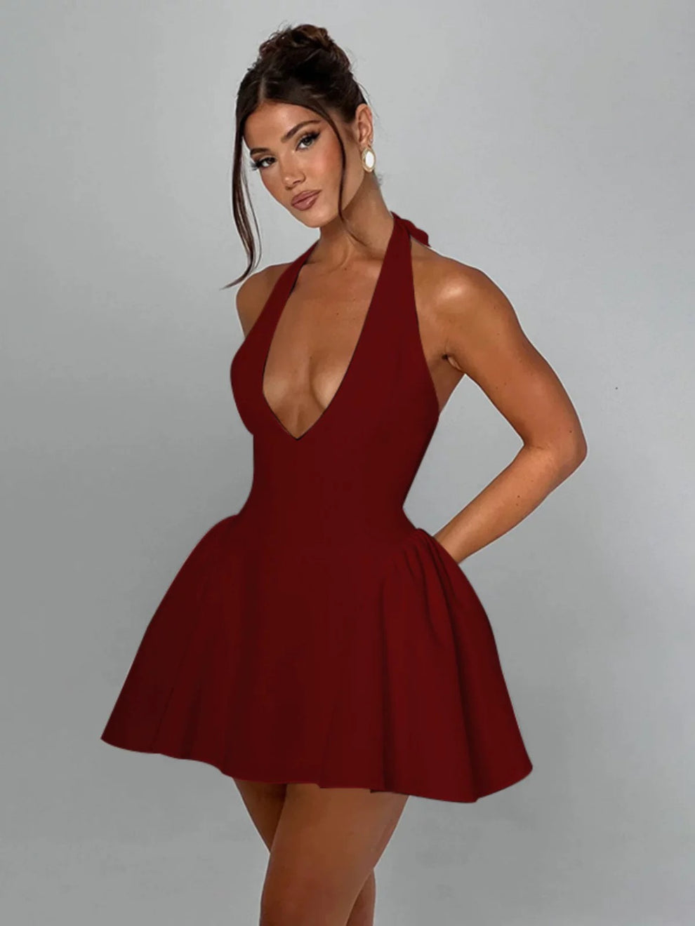 Royale Aurora Élegancé V Neck Dress